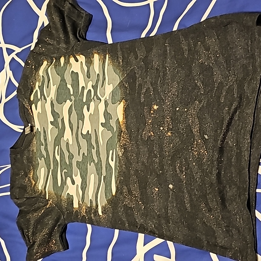 Womens bleach splatter camo shirt